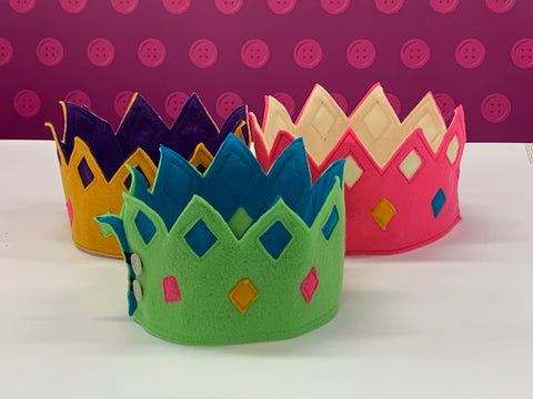three felt crowns
