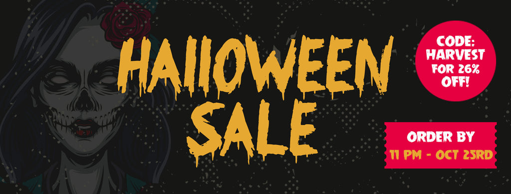 Halloween Sale Banner - 26% Off with Code: Harvest