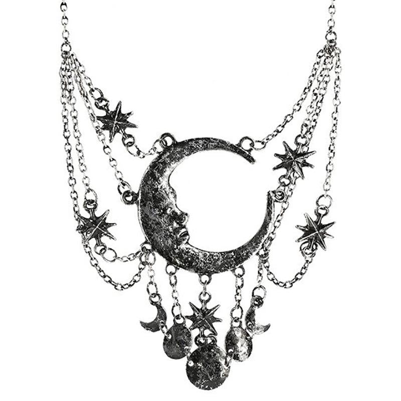 Dripping Moon Necklace - Silver – Violet Vixen