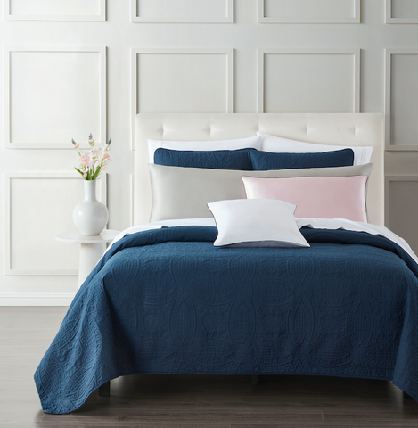 Mellanni Navy Coverlet Set