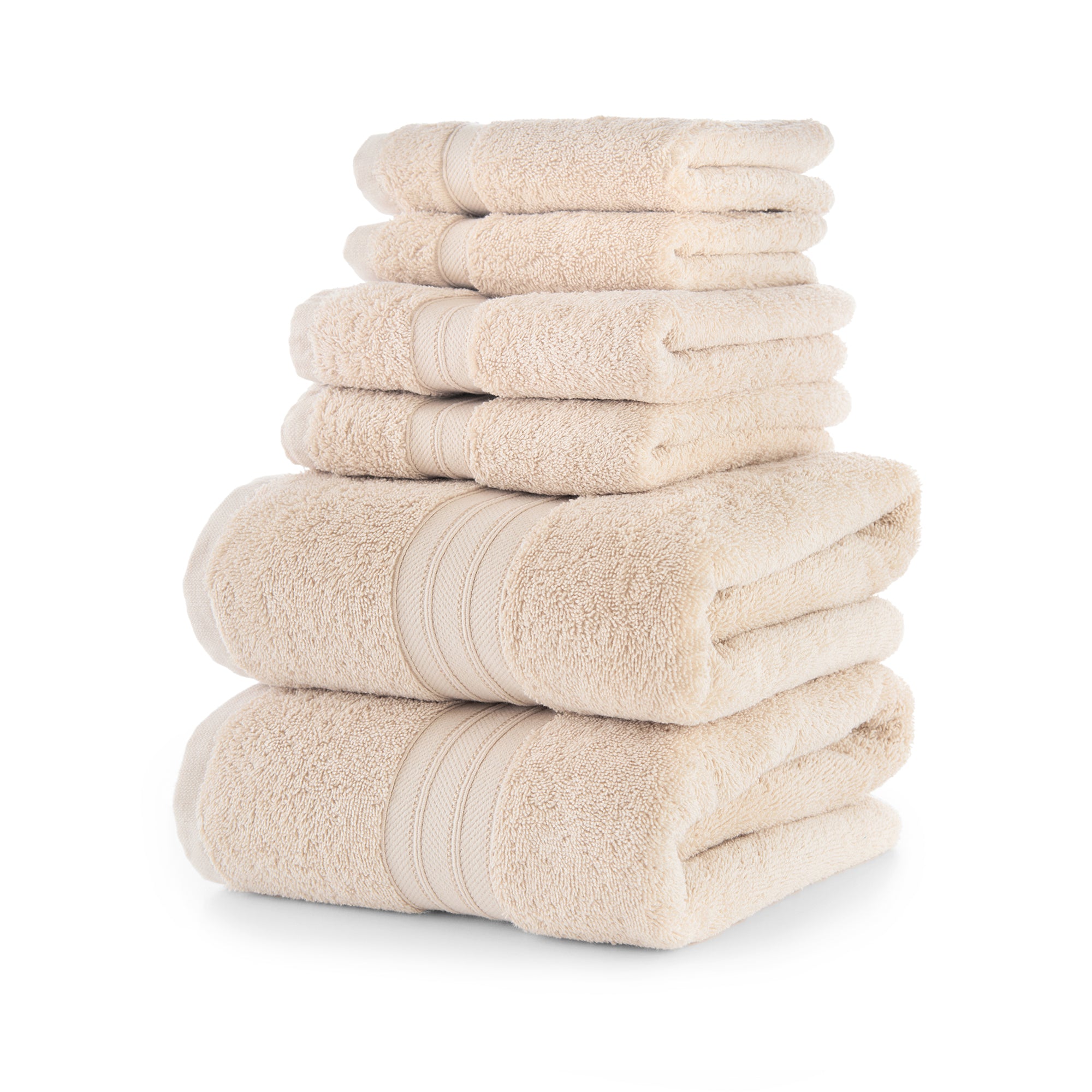 6-Piece Towel Set, 100% Terry Cotton