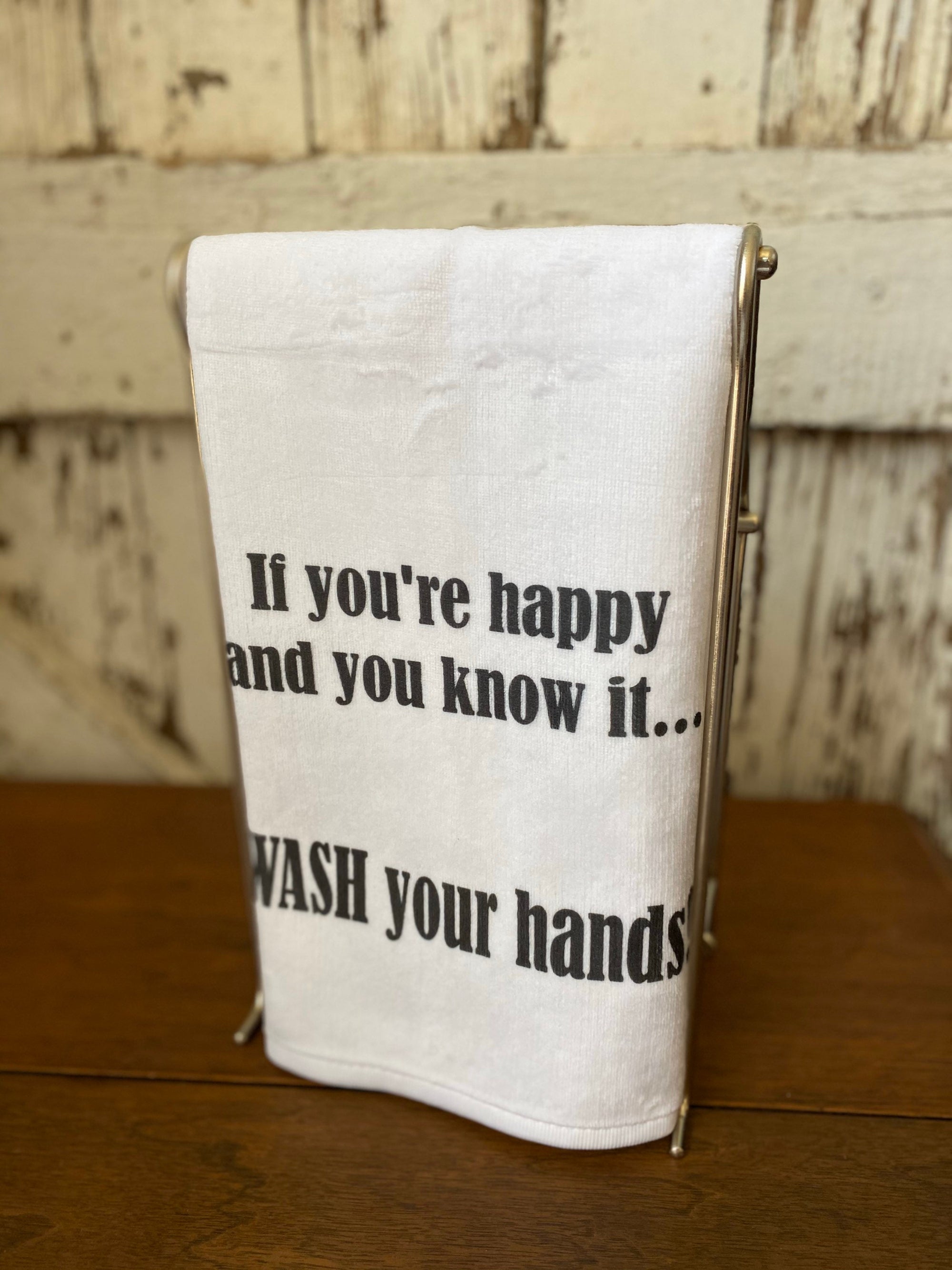 Novelty Humorous Wash Your Hands Two Hand Towels Funny Hand Towels