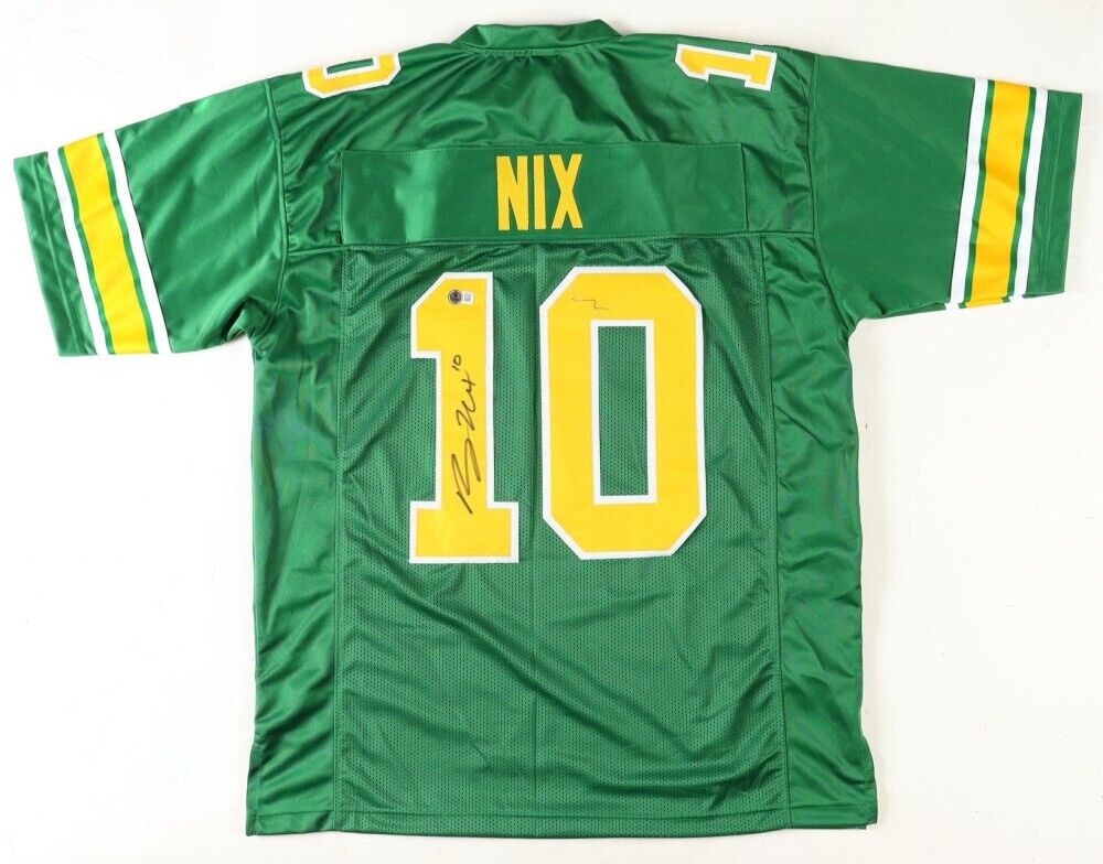 Bo Nix Signed Oregon Ducks Jersey (Beckett) Denver Broncos 2024 1st Round Pick