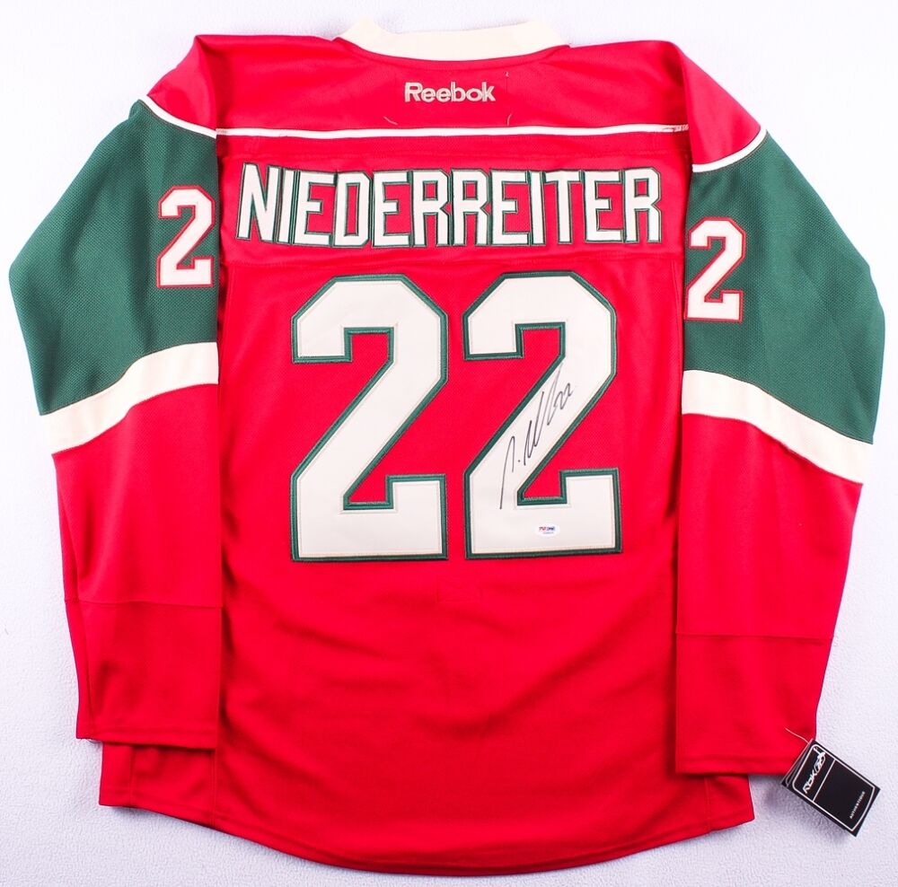 Nino Niederreiter Reebok Minnesota Wild Premier N&N Red Jersey T-Shirt Men's