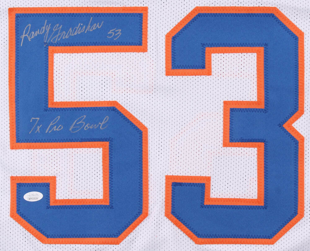 Randy Gradishar Autographed Orange Custom Jersey with 7xs Pro Bowl  Inscription