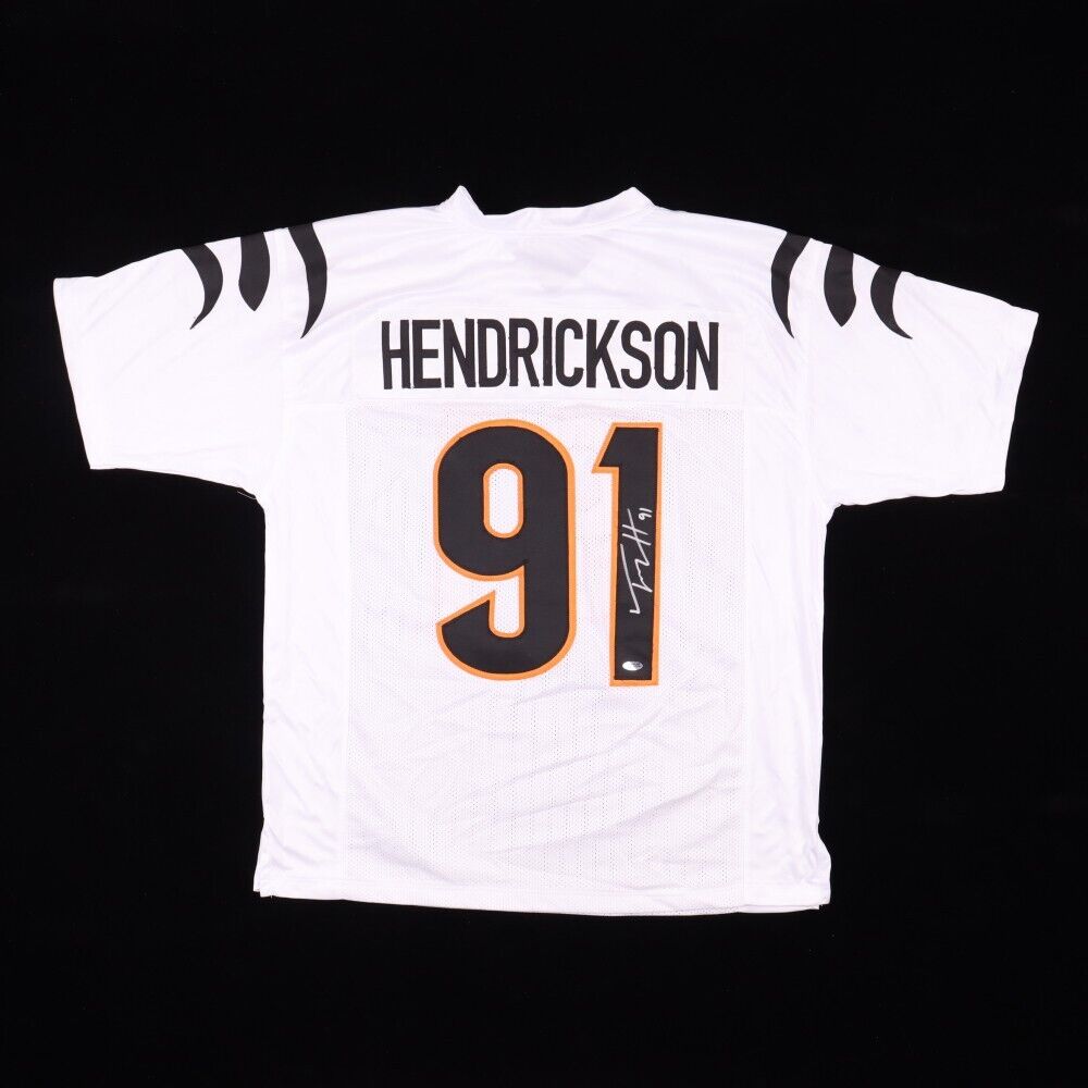 TJ Houshmandzadeh Cincinnati Bengals Autographed White Custom Jersey w/  Who Dey Inscription - JSA Authentic