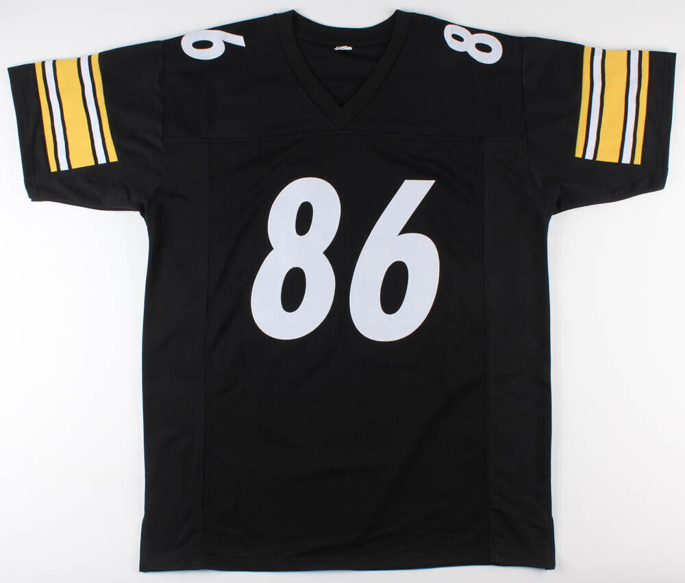 The Jersey Source Hines Ward Autographed Black w/ Yellow Num Pro Style Jersey- Beckett W *Black