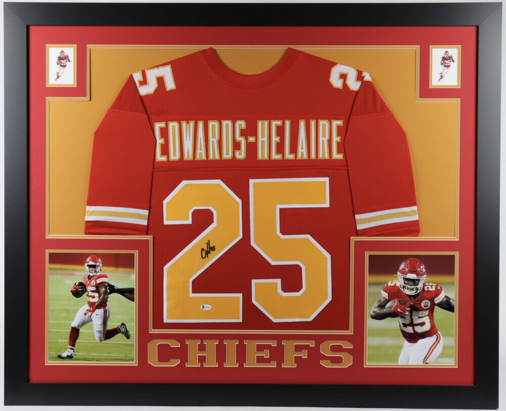 Lot - Clyde Edwards-Helaire Kansas City Chiefs Custom Framed Autographed  Jersey, Beckett COA