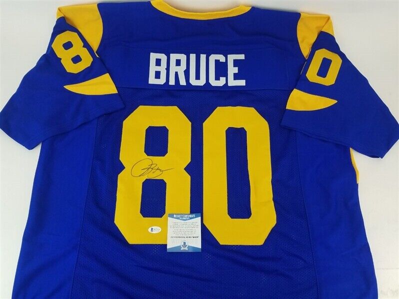 Isaac Bruce Signed Los Angeles Rams Jersey Beckett Hologram 4xPro Bowl –