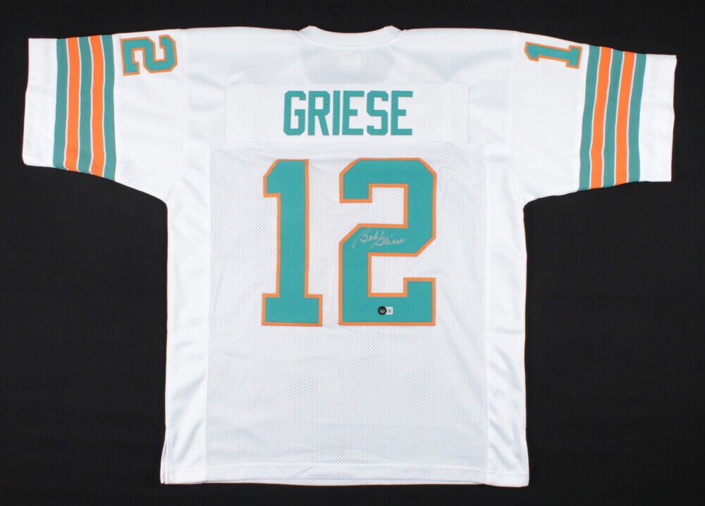 BOB GRIESE #12 MIAMI DOLPHINS CUSTOM JERSEY AUTO SIGNED BECKETT 