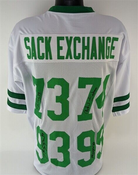 NY Jets - NY Sack Exchange Stands On Pro-Keds - Joe Klecko, Marty Lyons,  Abdul Salaam, Mark Gastineau, Original Vintage Poster