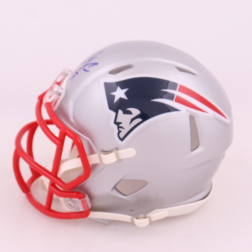 Patriots Ty Law Signed Alternate Flash Speed Mini Helmet BAS Witnessed