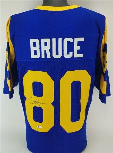 Isaac Bruce Signed Los Angeles Rams Jersey Beckett Hologram 4xPro Bowl –