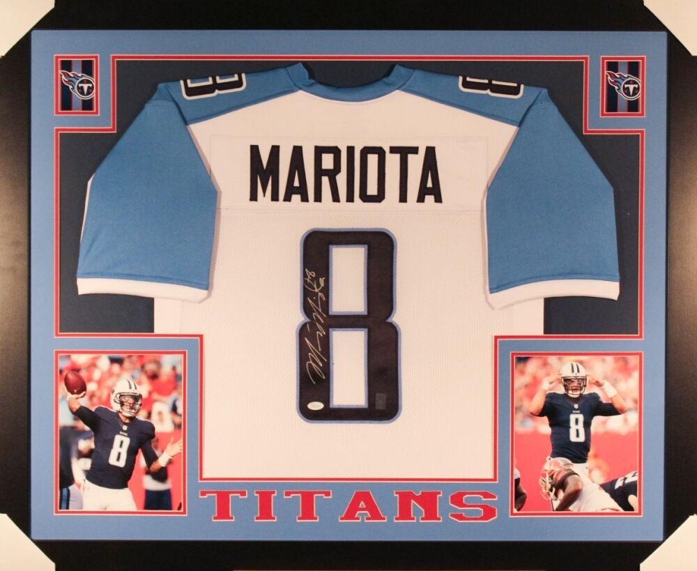 Marcus Mariota Signed Tennessee Titans White Nike Game Jersey – Super  Sports Center