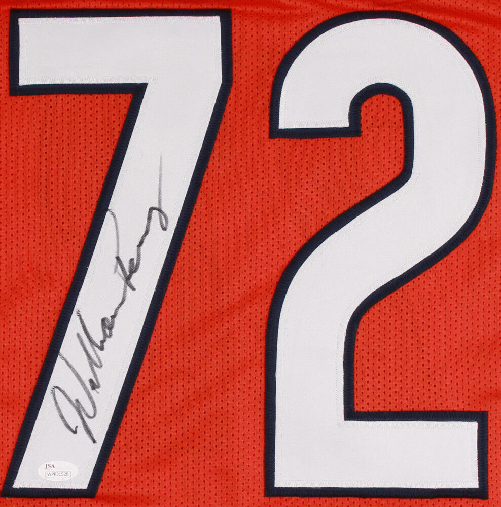 Devin Hester￼ Autographed White Chicago Framed Jersey 35”x44”(JSA)