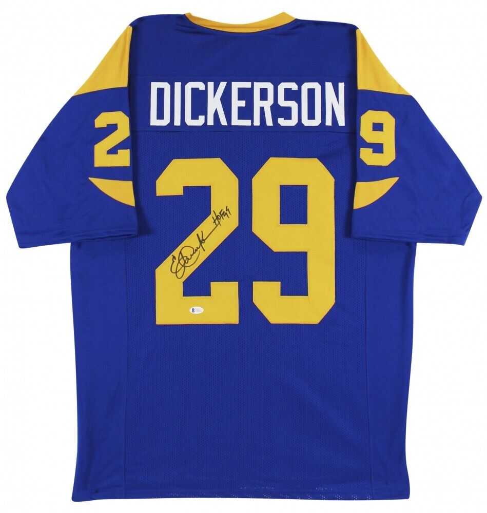 Eric Dickerson White Los Angeles Rams Autographed Mitchell & Ness Replica  Jersey with HOF 99 Inscription