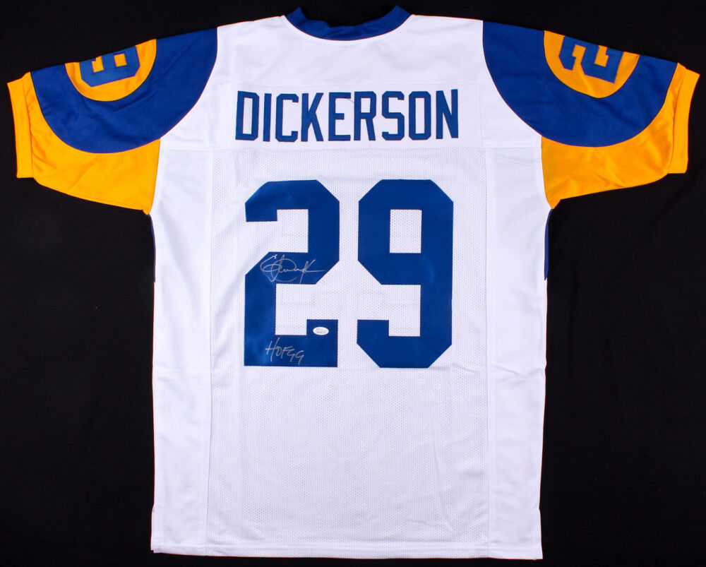 Eric Dickerson White Los Angeles Rams Autographed Mitchell & Ness Replica  Jersey with HOF 99 Inscription