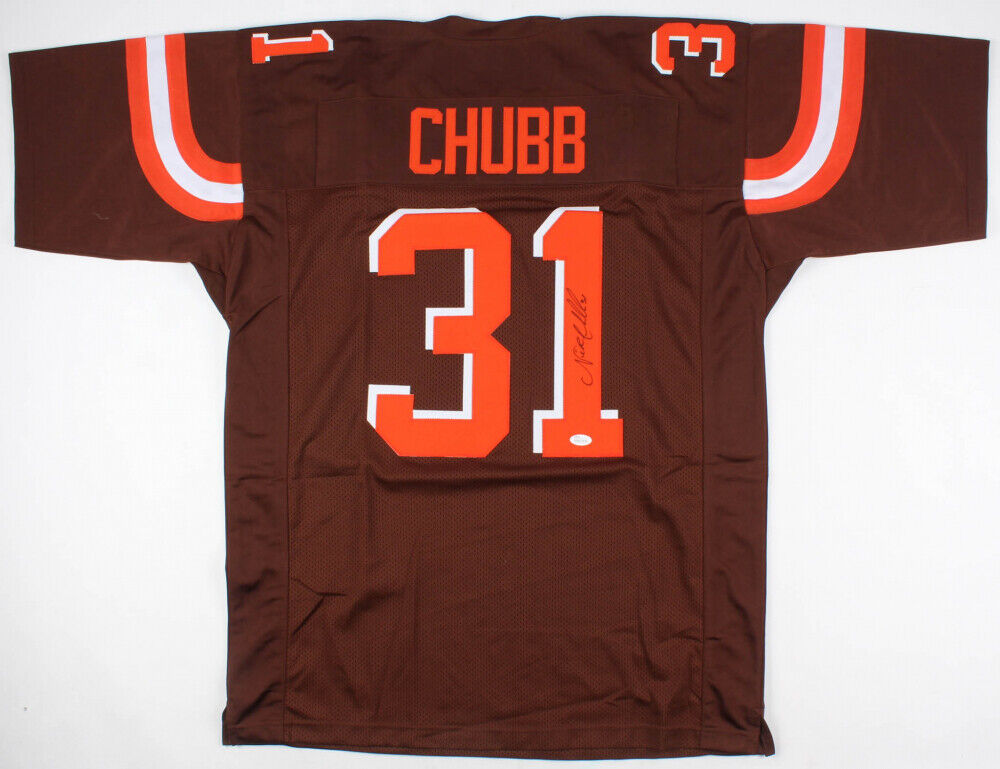 Cleveland Browns Nike Game Team Colour Jersey - Seal Brown - Nick Chubb -  Mens