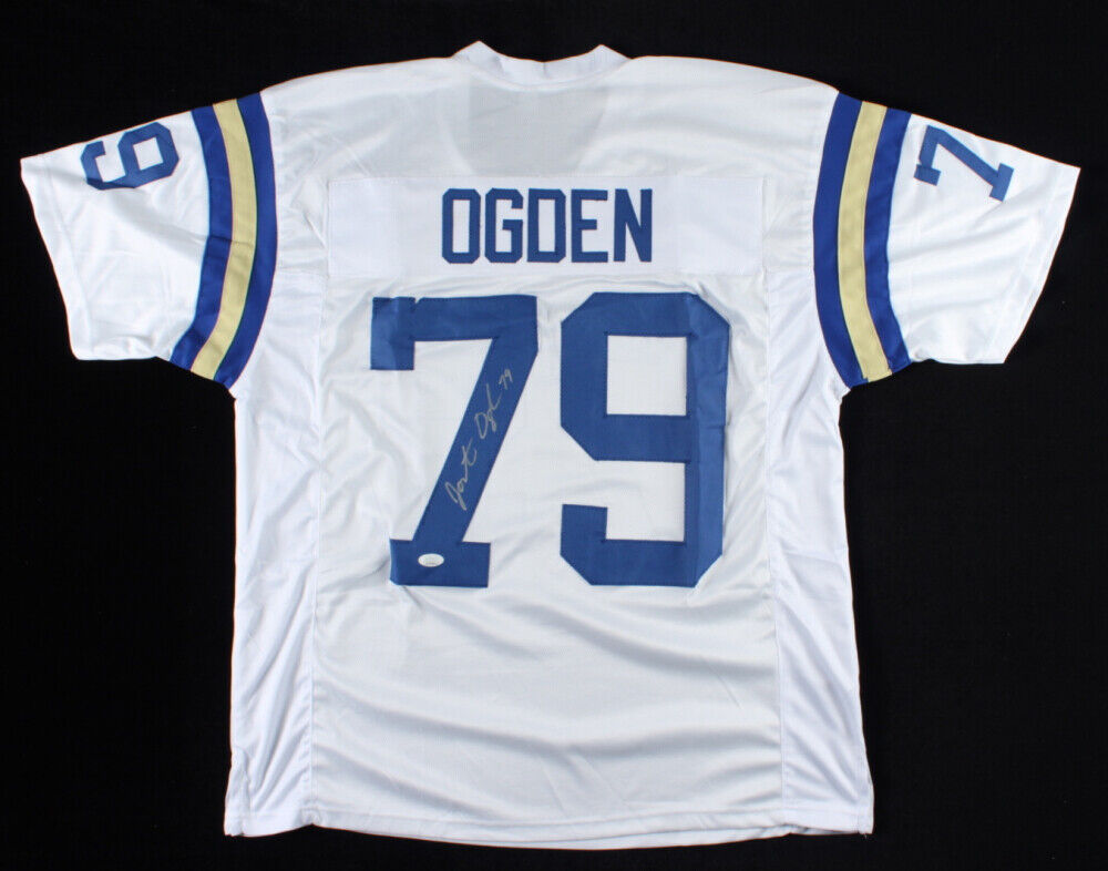 JONATHAN OGDEN SIGNED AUTOGRAPHED UCLA STYLE CUSTOM JERSEY JSA COA