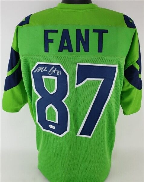 Steve Largent Signed Seattle Seahawks Neon Green Jersey (PSA) NFL HOF –