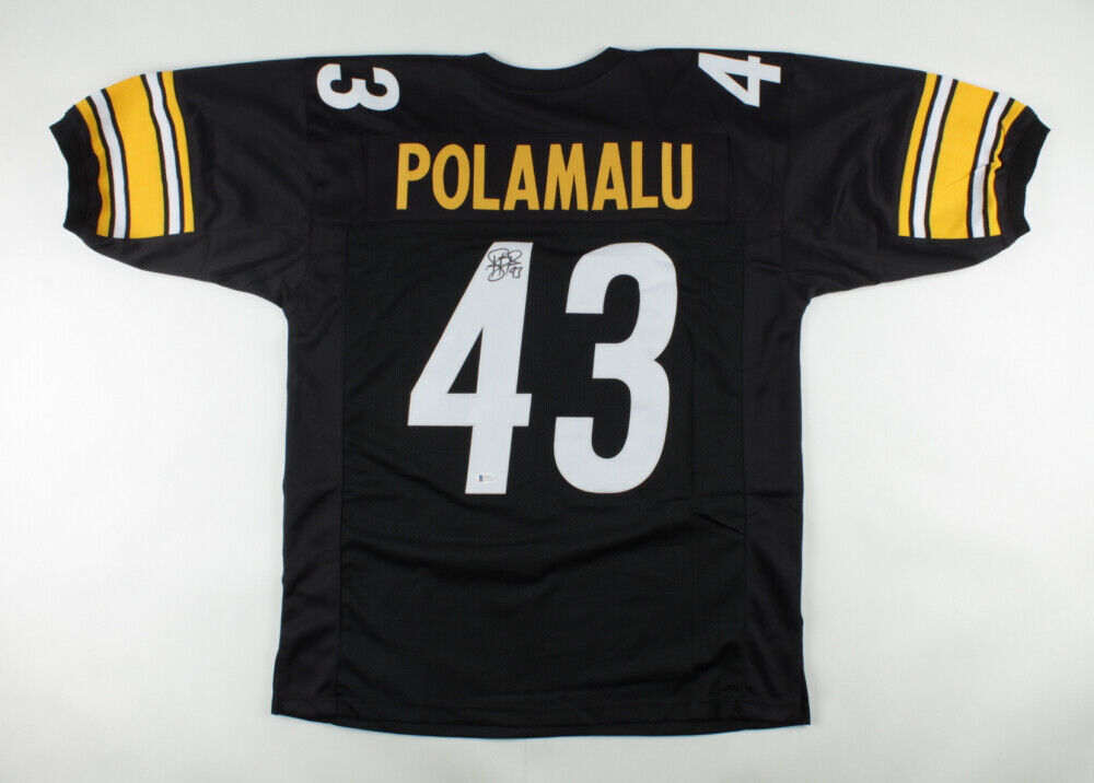 Men's Mitchell & Ness Troy Polamalu Black Pittsburgh Steelers 2008 Alternate Authentic Retired Player Jersey