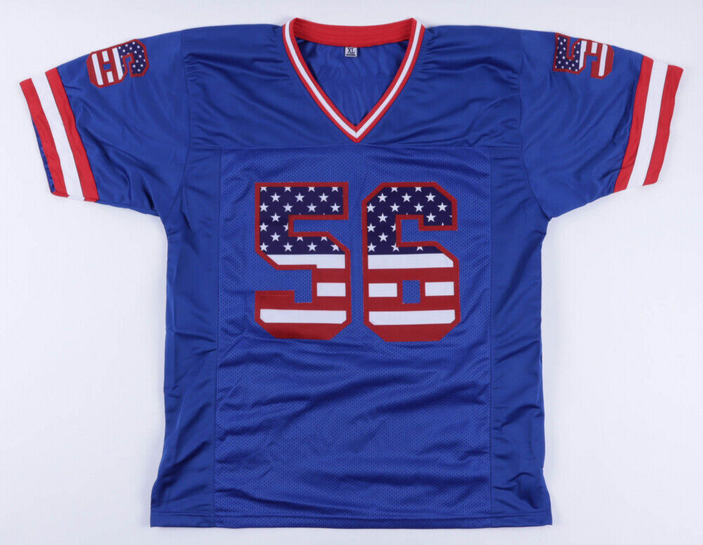 UNSIGNED CUSTOM Sewn Stitched HALL OF FAME Lawrence Taylor Blue Jersey - XL