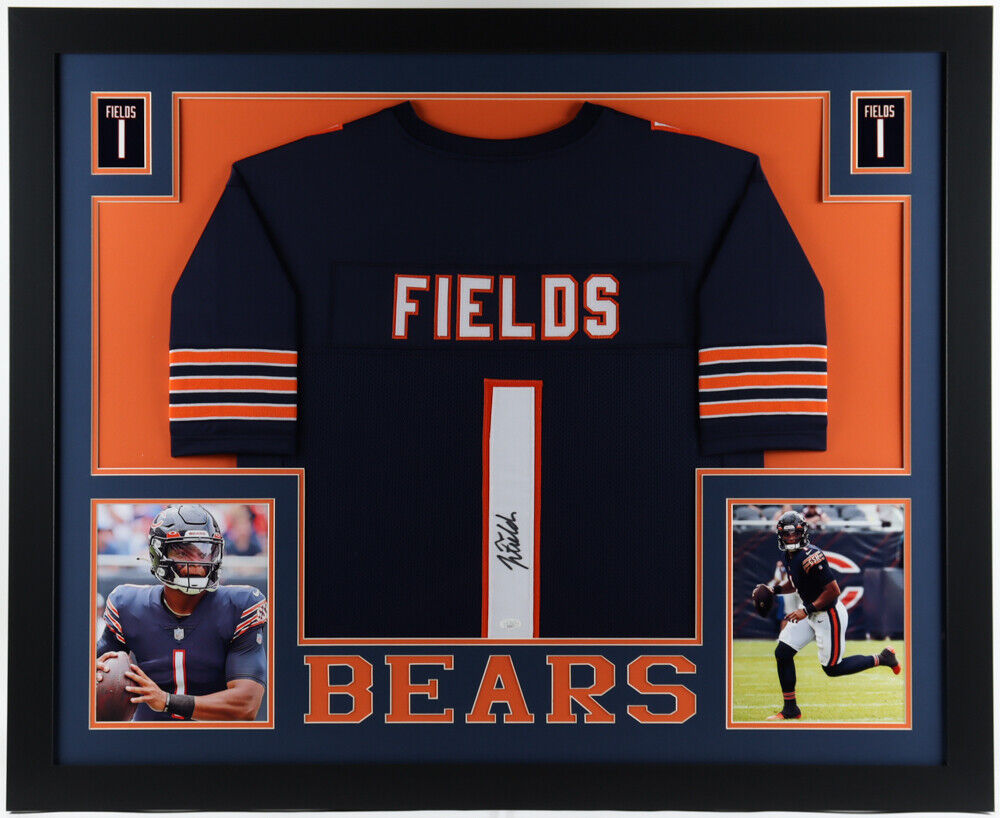 JUSTIN FIELDS AUTOGRAPHED HAND SIGNED CUSTOM FRAMED CHICAGO BEARS