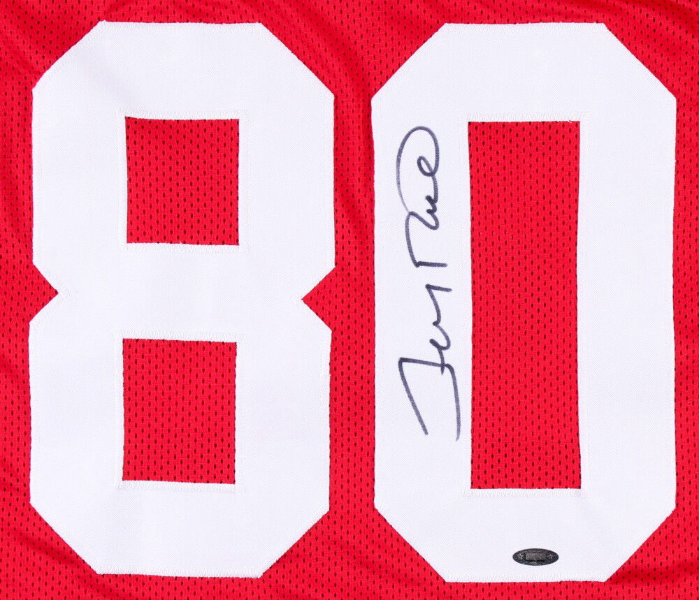 San Francisco 49ers Russ Francis Autographed Red Jersey PSA/DNA Stock  #212447 - Mill Creek Sports