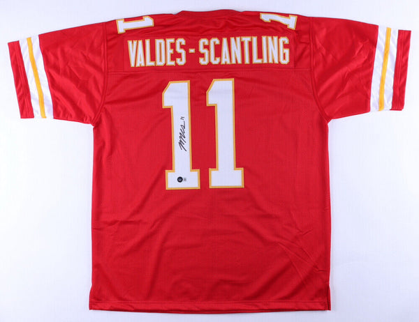 Marquez Valdes-Scantling Signed Kansas City Chiefs WHITE Jersey Beckett