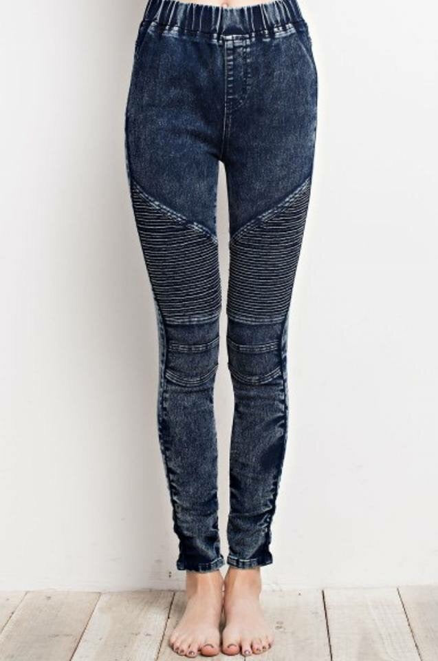 denim moto jeggings