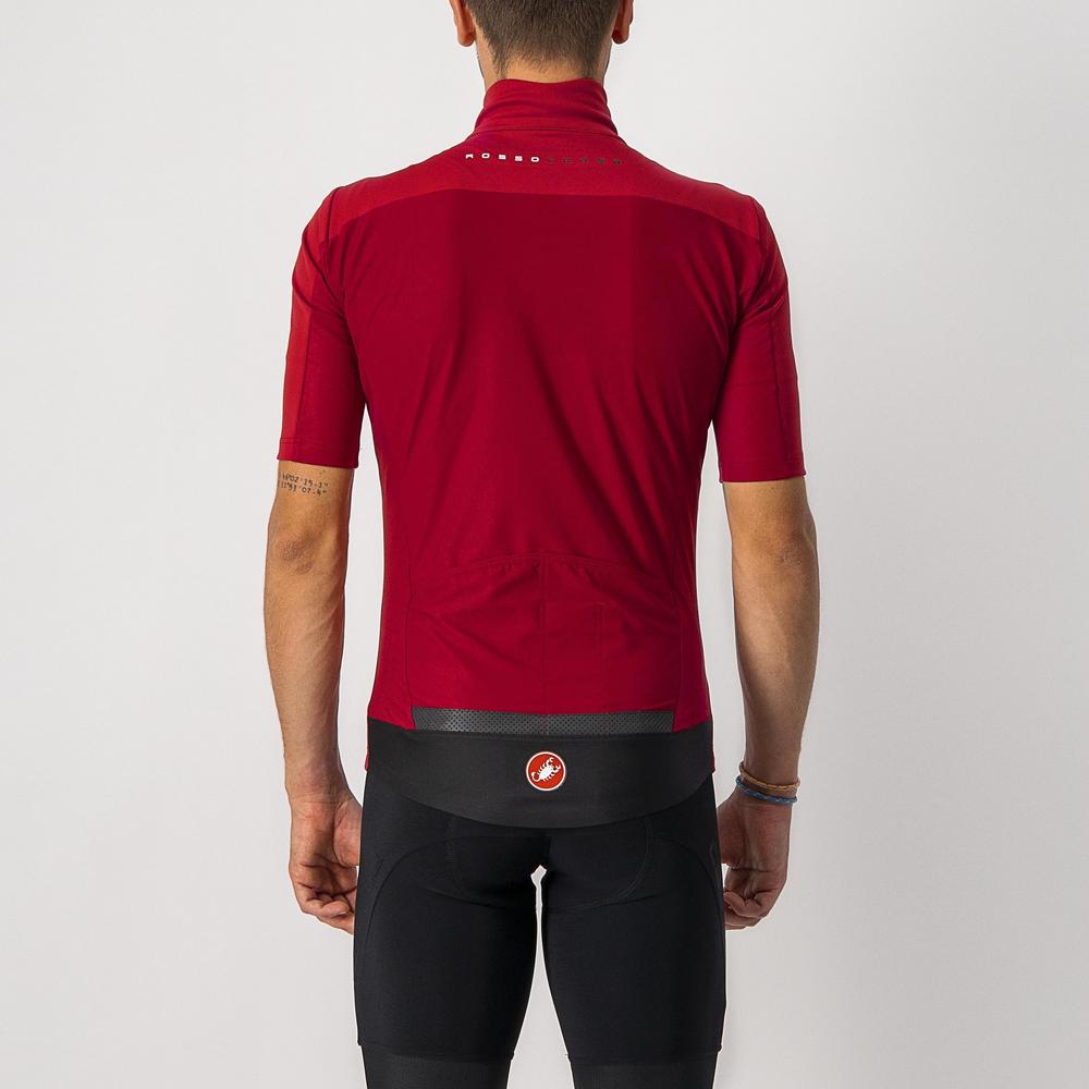 Catalogue shot of male model from behind wearing Castelli Gabba jacket