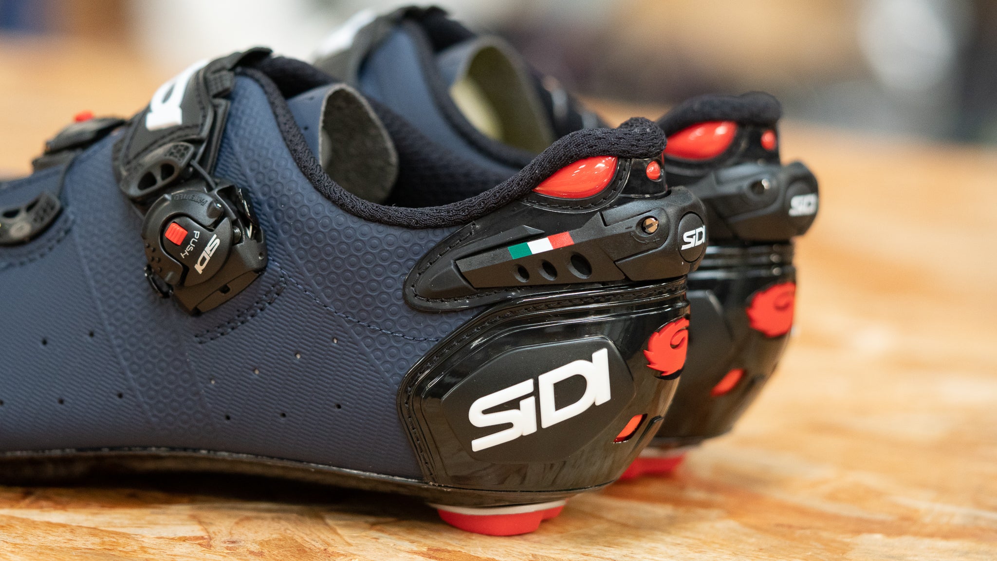 Closeup of Sidi Wire 2 Carbon road cycling shoes