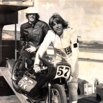 Troy's dad Larry Lee with his motocross racing bike