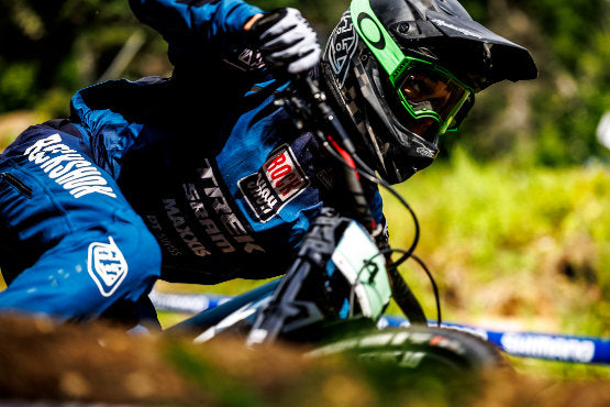 Troy Lee Designs sponsored athlete competing in the World Cup DH Round 7 2022