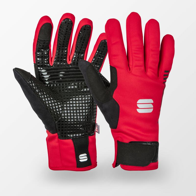 Studio shot of red Sportful Sottozero Gloves