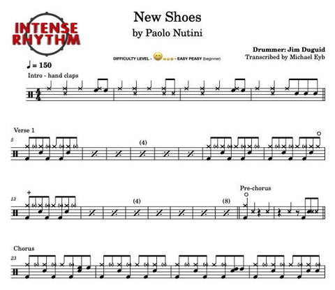 New Shoes Paolo Nutini Full Drum Transcription Intense Rhythm Drum Studios  – DrumSetSheetMusic