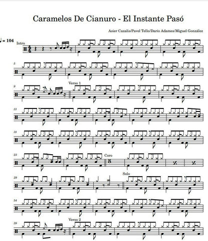 De Música Ligera - Soda Stereo - Drum Sheet Music - Carlos Dias-Aidos –  DrumSetSheetMusic