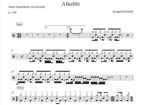 Afterlife Avenged Sevenfold Drum Sheet Music Hal Leonard ASDPA –  DrumSetSheetMusic