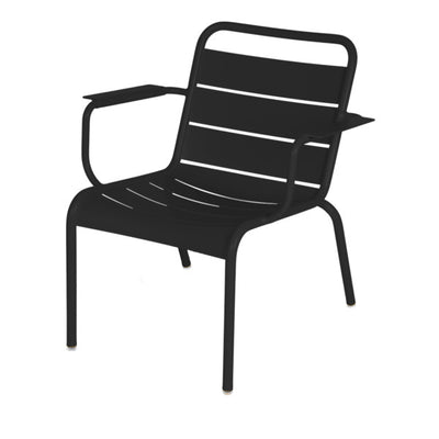 Pogo stick sprong kruising schaak Fermob Low Armchair Luxembourg - Liquorice – Elenfhant