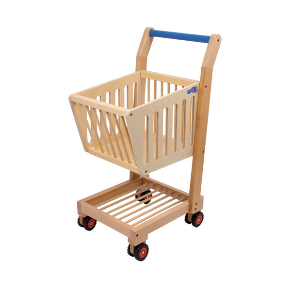 wooden shopping trolley