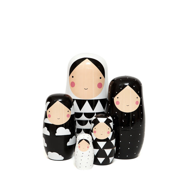 Petit Monkey Nesting Dolls – Black and 