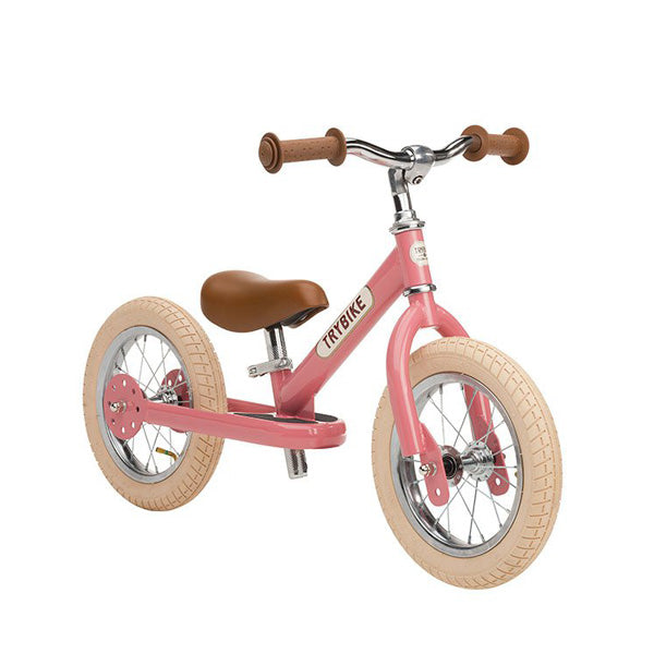 vintage balance bike with basket