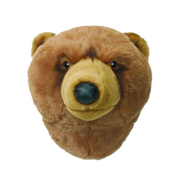 plush bear head wall mount