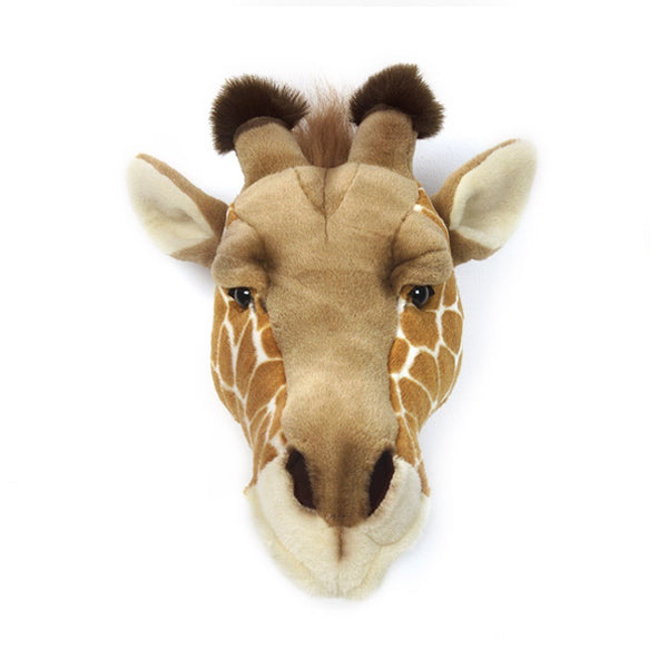 stuffed giraffe head wall mount