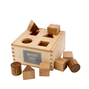 wooden story shape sorter