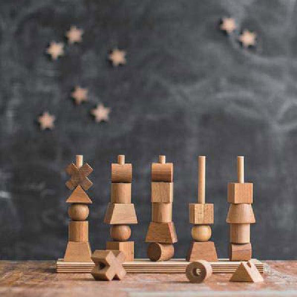 wooden story natural stacking toy