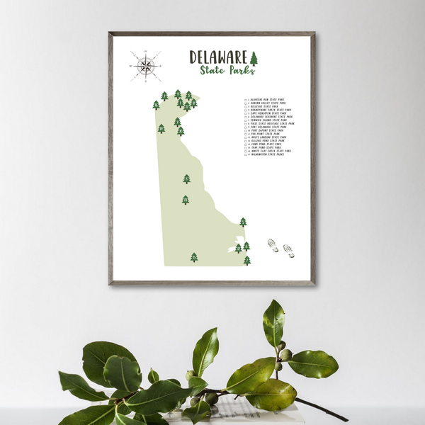 Delaware State Parks Map Gift For Hiker Delaware Map Nomadic Spices   Delawarestateparks04 Grande 