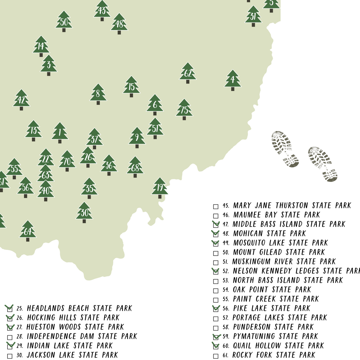 Ohio State Parks Map Ohio Map Print Gift For Adventurer Nomadic   Ohiostateparks03 1200x1200 