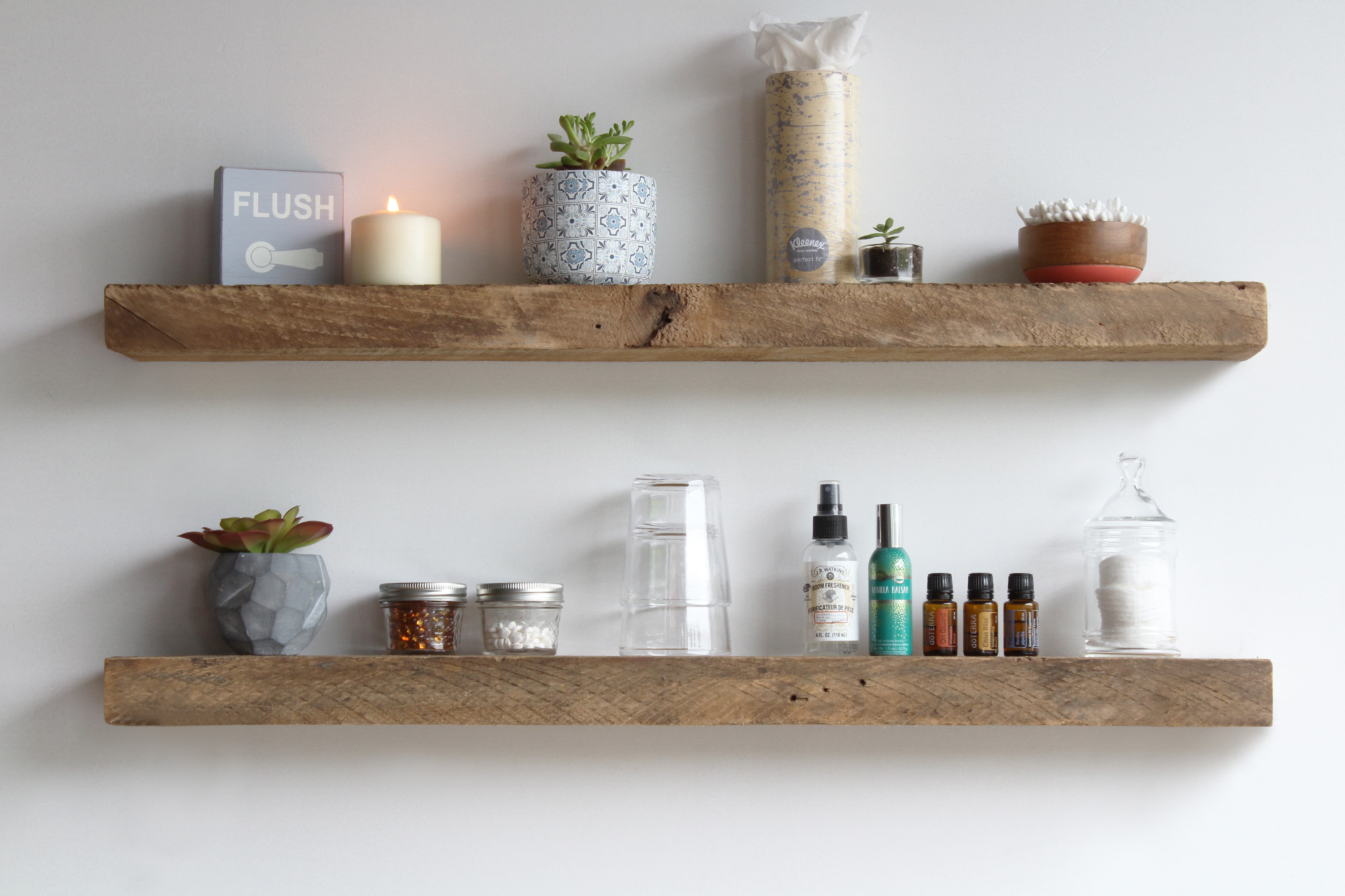 Reclaimed Barn Wood Floating Accent Shelves