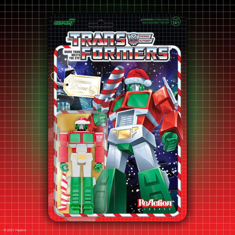 Transformers ReAction Figure - Optimus Santa - Super7 Gift Guide